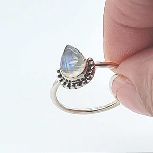 Minimalistic Rainbow Moonstone Ring